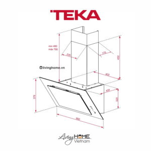 Máy hút mùi Teka DVT 98660 TBS BK áp tường màu đen hiện đại điều khiển cảm ứng 11 Máy hút mùi Teka DVT 98660 TBS BK áp tường màu đen hiện đại điều khiển cảm ứng