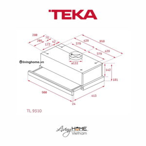 Alternative view of Máy hút mùi Teka TL 9310 âm cao cấp bền đẹp