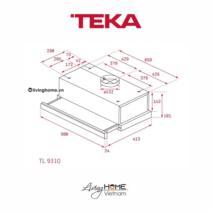 Máy hút mùi Teka TL 9310 âm cao cấp bền đẹp - Ảnh 2