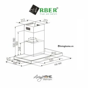 Alternative view of Máy hút mùi Arber AB900RA phong cách hiện đại 90cm