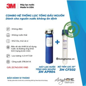 Alternative view of Combo Máy Lọc Nước Đầu Nguồn 3M AP904 + Lọc thô 3M nhập khẩu Mỹ