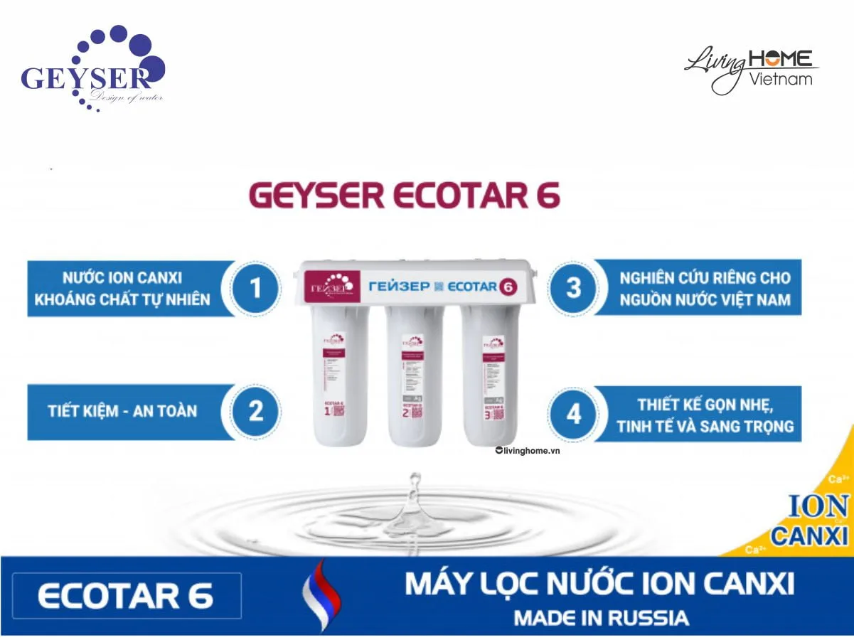 Máy lọc nước Ion Canxi Geyser Ecotar 6 nhập khẩu châu Âu - Ảnh 6