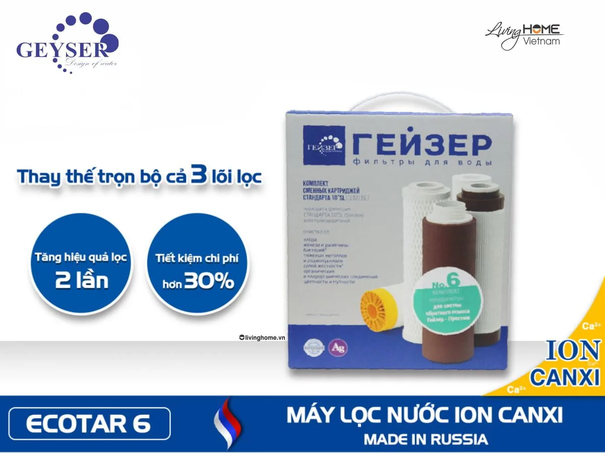 Máy lọc nước Ion Canxi Geyser Ecotar 6 nhập khẩu châu Âu - Ảnh 2
