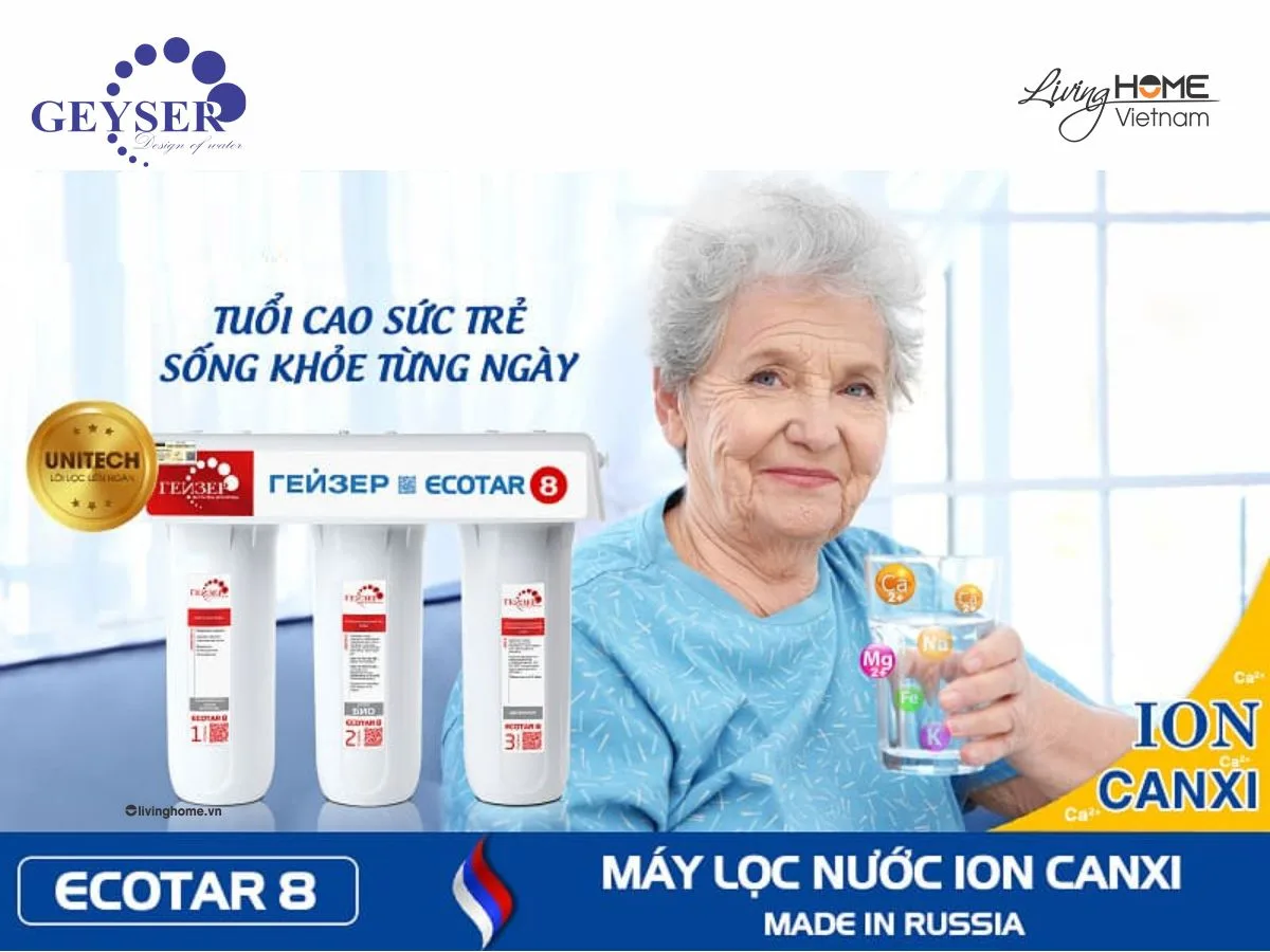 Máy lọc nước Ion Canxi Geyser Ecotar 8 nhập khẩu châu Âu - Ảnh 7