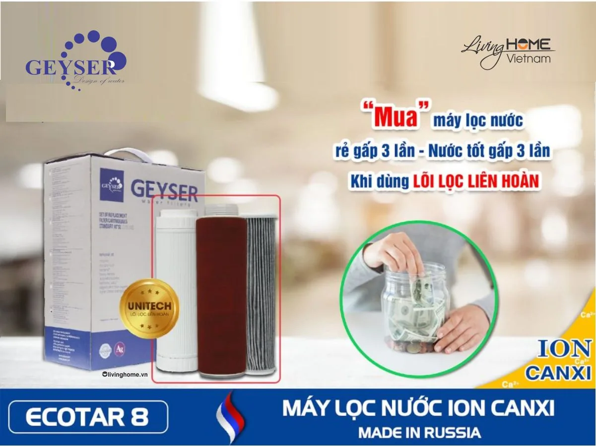 Máy lọc nước Ion Canxi Geyser Ecotar 8 nhập khẩu châu Âu - Ảnh 5