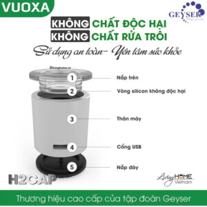 Máy điện giải nước ion kiềm Vuoxa H2Cap plus cầm tay 20 Máy điện giải nước ion kiềm Vuoxa H2Cap plus cầm tay