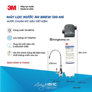 Máy lọc nước lắp dưới bồn rửa 3M BREW120-MS kèm vòi 3M nhập khẩu Mỹ 24 Máy lọc nước lắp dưới bồn rửa 3M BREW120-MS kèm vòi 3M nhập khẩu Mỹ