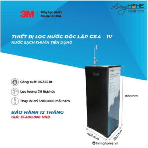 Máy lọc nước nóng lạnh độc lập 3M CS4 1V 94 lít nhập khẩu Mỹ 13 Máy lọc nước nóng lạnh độc lập 3M CS4 1V 94 lít nhập khẩu Mỹ