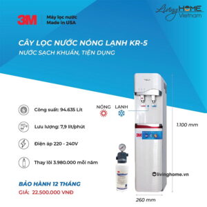 Máy lọc nước nóng lạnh 3M KR5 2V 94.000 Lít nhập khẩu Mỹ 14 Máy lọc nước nóng lạnh 3M KR5 2V 94.000 Lít nhập khẩu Mỹ