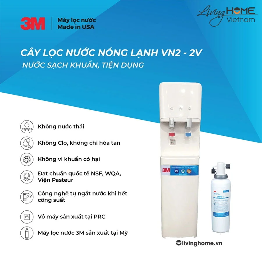 Máy lọc nước nóng lạnh 3M VN2 2V 22lít nhập khẩu Mỹ 3 Máy lọc nước nóng lạnh 3M VN2 2V 22lít nhập khẩu Mỹ
