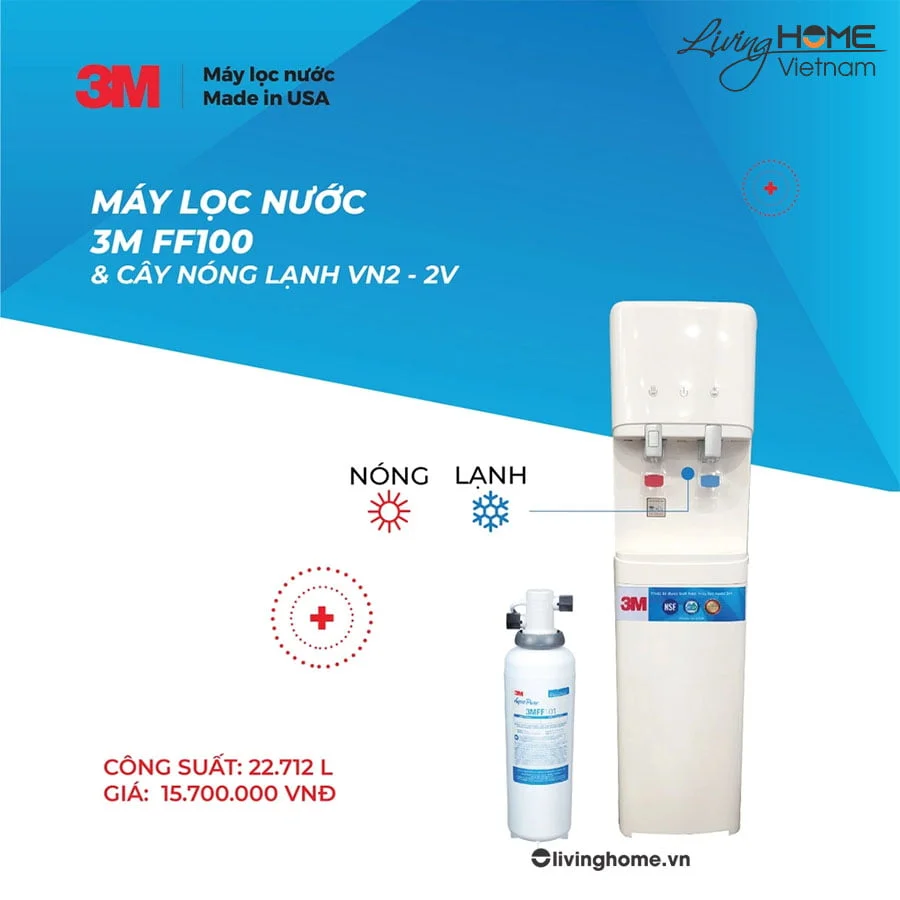 Máy lọc nước nóng lạnh 3M VN2 2V 22lít nhập khẩu Mỹ 5 Máy lọc nước nóng lạnh 3M VN2 2V 22lít nhập khẩu Mỹ - Ảnh 3