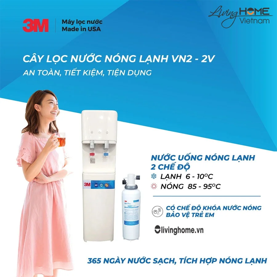 Máy lọc nước nóng lạnh 3M VN2 2V 22lít nhập khẩu Mỹ 4 Máy lọc nước nóng lạnh 3M VN2 2V 22lít nhập khẩu Mỹ - Ảnh 2