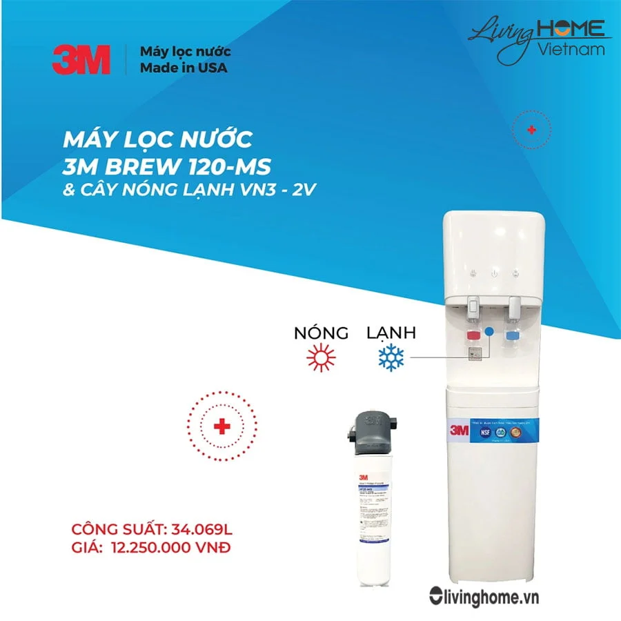 Máy lọc nước nóng lạnh 3M VN3 2V 34 lít nhập khẩu Mỹ 6 Máy lọc nước nóng lạnh 3M VN3 2V 34 lít nhập khẩu Mỹ - Ảnh 4