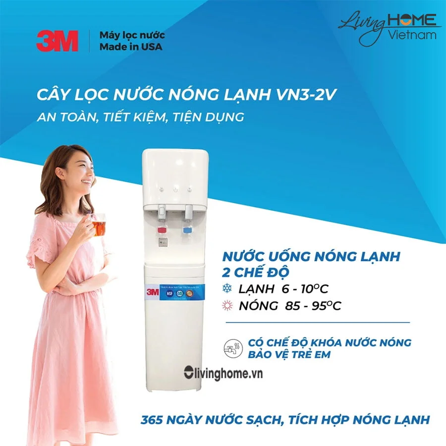 Máy lọc nước nóng lạnh 3M VN3 2V 34 lít nhập khẩu Mỹ 5 Máy lọc nước nóng lạnh 3M VN3 2V 34 lít nhập khẩu Mỹ - Ảnh 3