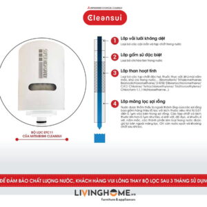 Máy lọc nước tại vòi Cleansui EF102 nhập khẩu Nhật 16 Máy lọc nước tại vòi Cleansui EF102 nhập khẩu Nhật