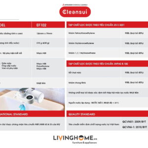 Máy lọc nước tại vòi Cleansui EF102 nhập khẩu Nhật 18 Máy lọc nước tại vòi Cleansui EF102 nhập khẩu Nhật