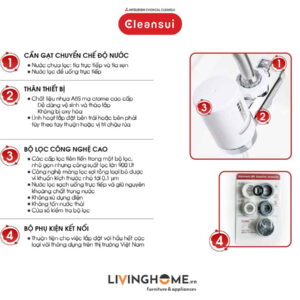 Máy lọc nước tại vòi Cleansui EF201 nhập khẩu Nhật 13 Máy lọc nước tại vòi Cleansui EF201 nhập khẩu Nhật