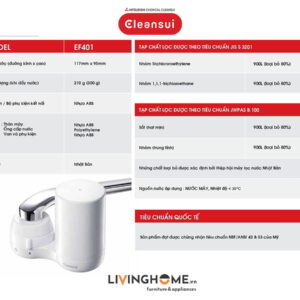 Máy lọc nước lắp tại vòi Cleansui EF401 nhập khẩu Nhật