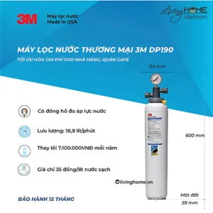 Máy lọc nước thương mại 3M ICE190S công suất lớn nhập khẩu Mỹ