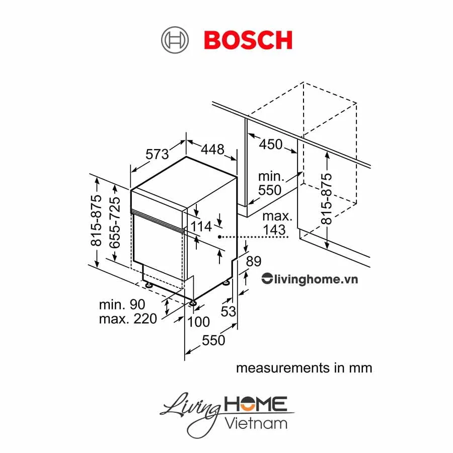 Máy rửa chén Bosch SPI2HKS59E - Bán âm 45cm 9 bộ 11 Máy rửa chén Bosch SPI2HKS59E - Bán âm 45cm 9 bộ - Ảnh 9
