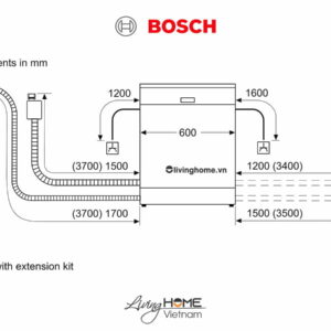 Máy rửa chén Bosch SMI4HCS48E - Bán âm 60cm 14 bộ 22 Máy rửa chén Bosch SMI4HCS48E - Bán âm 60cm 14 bộ