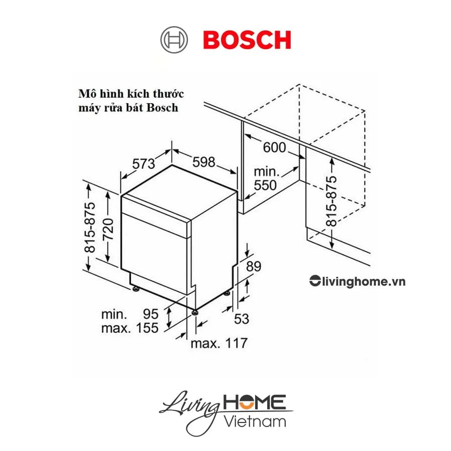 Máy rửa chén Bosch SMS68PW01E - Độc lập 60 cm 13 bộ - Ảnh 4