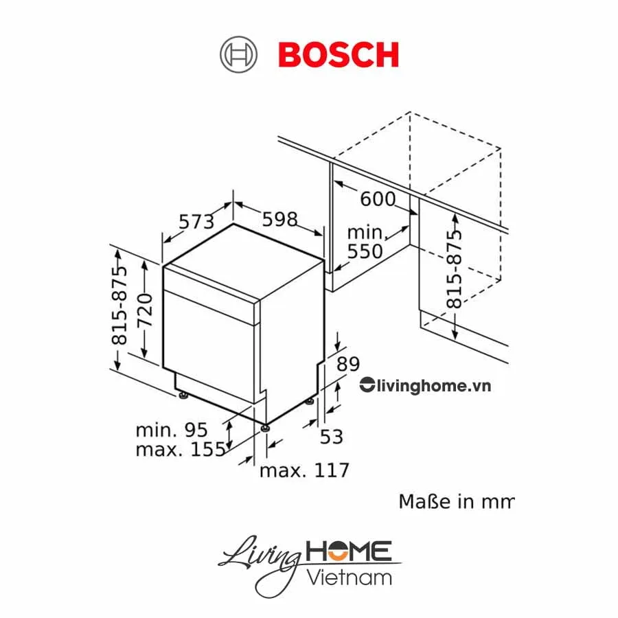 Máy rửa chén Bosch SMU6ECS57E – Bán âm 60cm 14 bộ - Ảnh 2