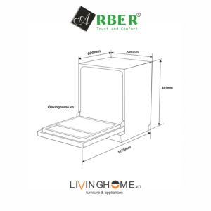 Máy rửa chén Arber ABMRB14 14 bộ bát đĩa sang trọng