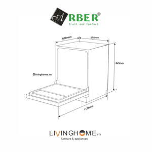 Máy rửa chén Arber MRB15-IND màu đen sang trọng 14 bộ bát dĩa chuẩn Châu Âu 11 Máy rửa chén Arber MRB15-IND màu đen sang trọng 14 bộ bát dĩa chuẩn Châu Âu