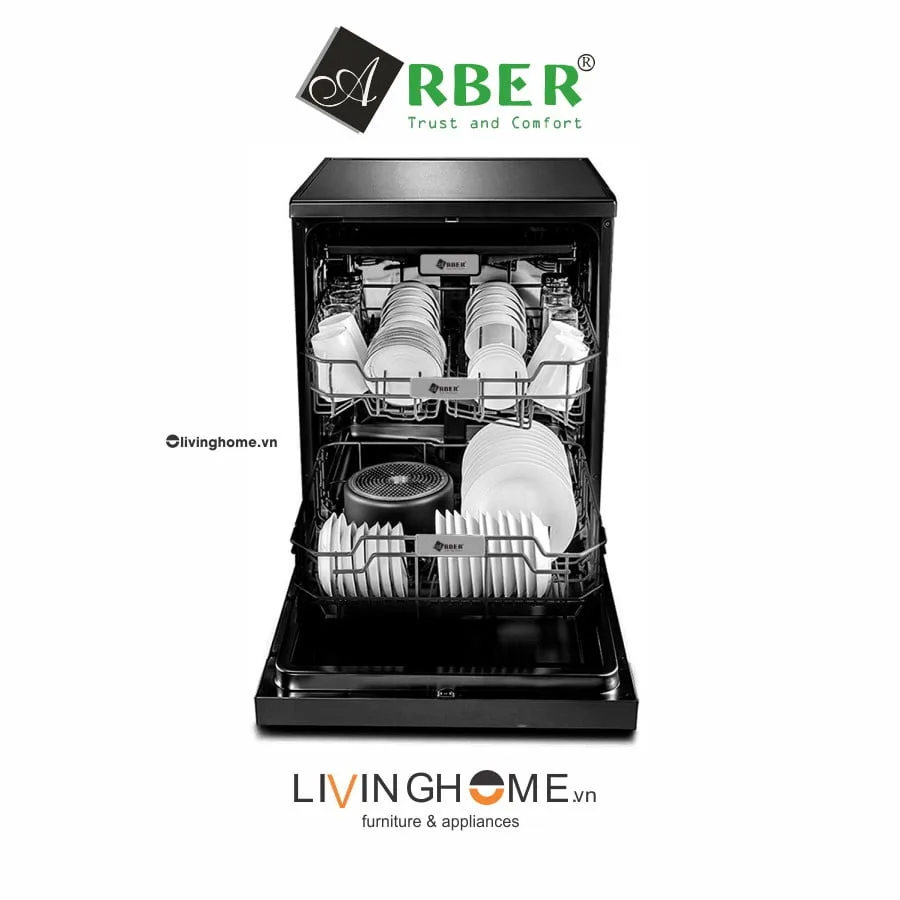 Máy rửa chén Arber MRB15-IND màu đen sang trọng 14 bộ bát dĩa chuẩn Châu Âu 4 Máy rửa chén Arber MRB15-IND màu đen sang trọng 14 bộ bát dĩa chuẩn Châu Âu - Ảnh 2