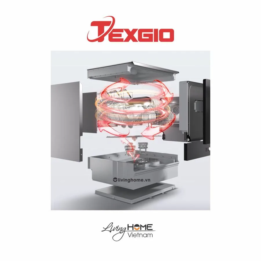 Máy Rửa Chén Texgio TG-H595DT08B Bán Âm 11 Bộ 8 Lít Nước - Ảnh 2