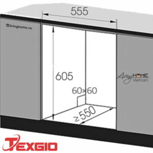 Máy rửa chén Texgio TG-DTW558 Độc Lập 8 Bộ 8 Lít Nước