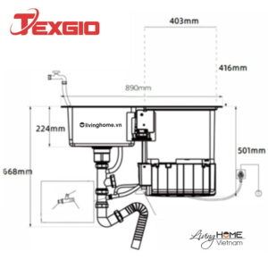 Máy rửa chén Texgio TG-TGWFS64B Liền Chậu 5 Bộ 7.2 Lít Nước 17 Máy rửa chén Texgio TG-TGWFS64B Liền Chậu 5 Bộ 7.2 Lít Nước