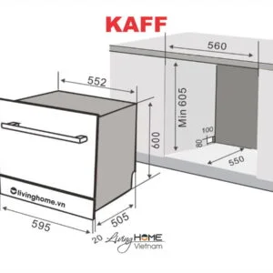 Alternative view of Máy Rửa Chén Bát Kaff KF-BISMS8 - 8 Bộ 6 Lít Nước Âm Bán Phần
