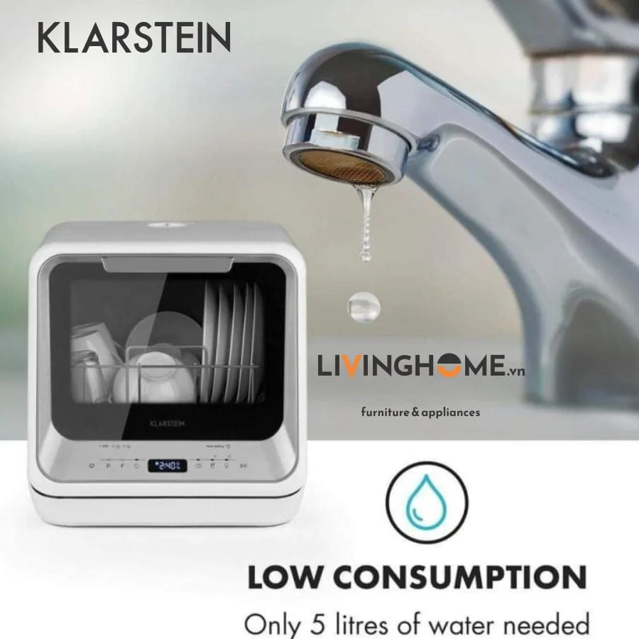 Máy rửa chén Mini Klarstein KL-AMAZONIA dung tích 4 bộ - 06 chương trình rửa - Ảnh 4