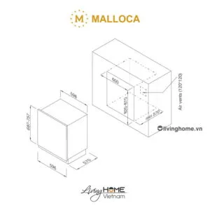 Máy rửa chén Malloca MDW14-B09FI âm tủ 14 bộ 19 Máy rửa chén Malloca MDW14-B09FI âm tủ 14 bộ