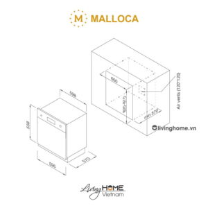 Máy rửa chén Malloca MDW14-S08SI âm tủ 14 bộ 15 Máy rửa chén Malloca MDW14-S08SI âm tủ 14 bộ
