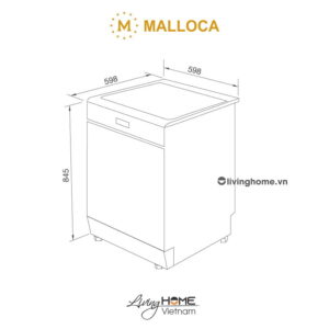 Máy rửa chén Malloca MDW14-S10TFT âm tủ 14 bộ