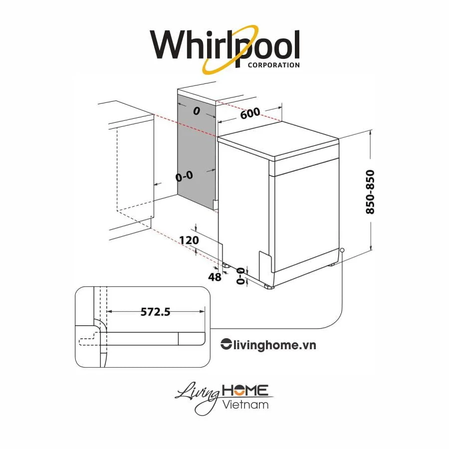 Máy Rửa Chén Bát Whirlpool WFE 2B19, 13 Bộ, Độc Lập 6 Máy Rửa Chén Bát Whirlpool WFE 2B19, 13 Bộ, Độc Lập - Ảnh 4