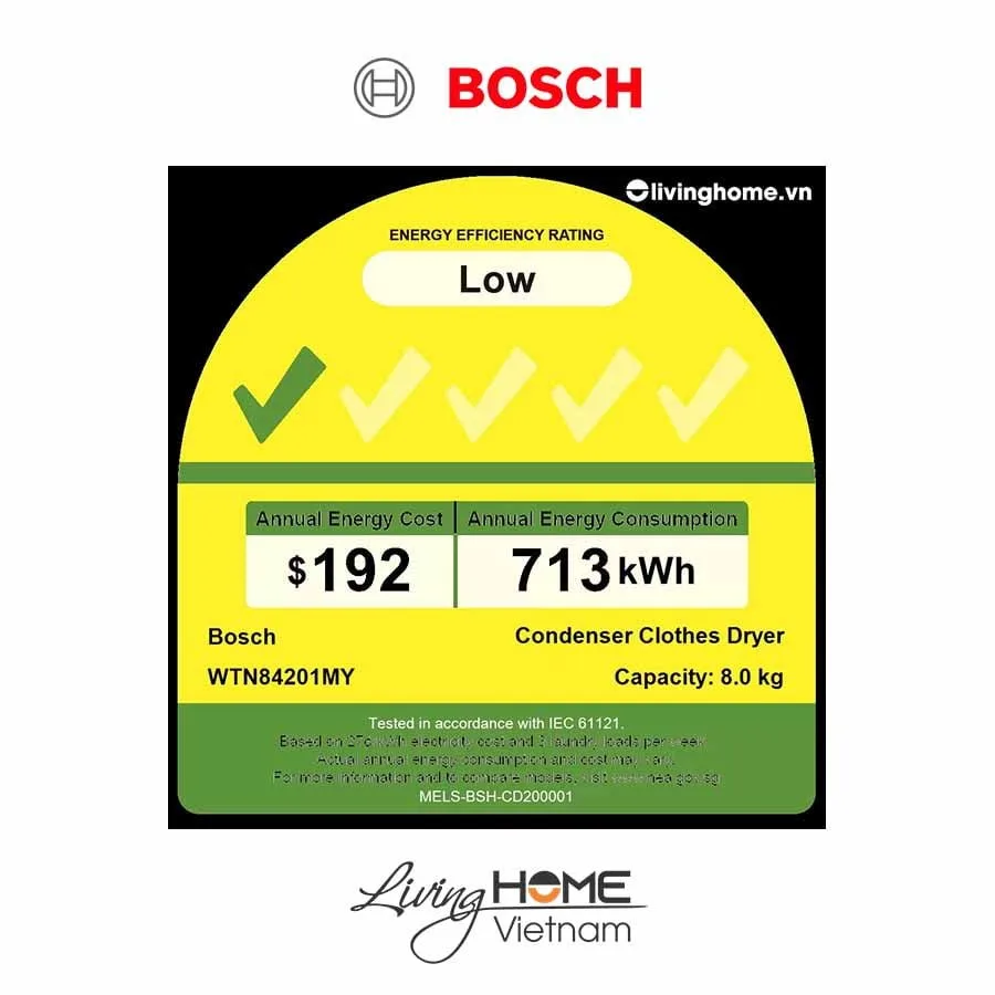 Máy sấy Bosch WTN84201MY - Tụ hơi 14 chương trình 8KG 9 Máy sấy Bosch WTN84201MY - Tụ hơi 14 chương trình 8KG - Ảnh 7