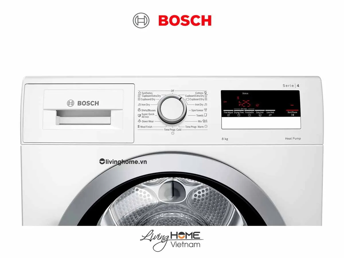 Máy sấy Bosch WTR85V00SG - Tụ hơi với bơm nhiệt 14 chương trình 8KG - Ảnh 3