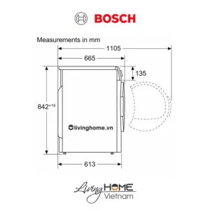 Máy sấy Bosch WTR85V00SG - Tụ hơi với bơm nhiệt 14 chương trình 8KG