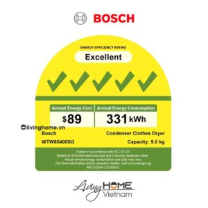 Máy sấy Bosch WTW85400SG - Tụ hơi với bơm nhiệt 14 chương trình 9KG 17 Máy sấy Bosch WTW85400SG - Tụ hơi với bơm nhiệt 14 chương trình 9KG