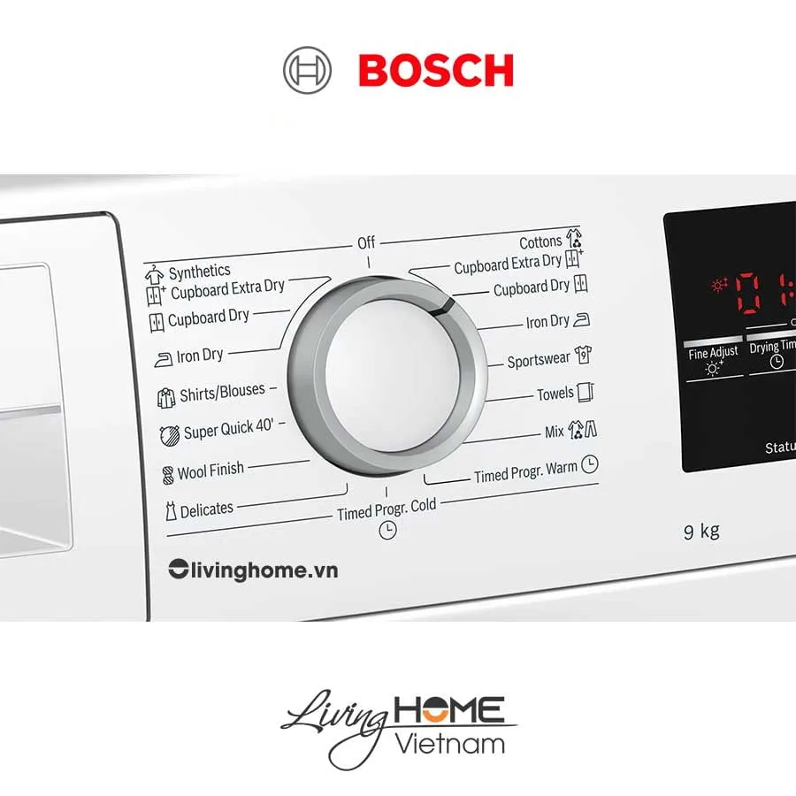Máy sấy Bosch WTW85400SG - Tụ hơi với bơm nhiệt 14 chương trình 9KG 5 Máy sấy Bosch WTW85400SG - Tụ hơi với bơm nhiệt 14 chương trình 9KG - Ảnh 3