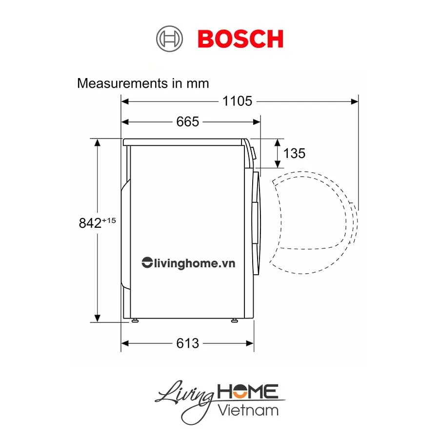 Máy sấy Bosch WTW85400SG - Tụ hơi với bơm nhiệt 14 chương trình 9KG 11 Máy sấy Bosch WTW85400SG - Tụ hơi với bơm nhiệt 14 chương trình 9KG - Ảnh 9