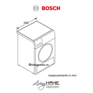 Máy sấy Bosch WTX87MH0SG - Tụ hơi với bơm nhiệt 14 chương trình kết nối Home Connect 9KG