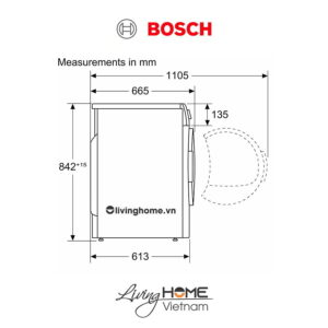 Máy sấy Bosch WTX87MH0SG - Tụ hơi với bơm nhiệt 14 chương trình kết nối Home Connect 9KG