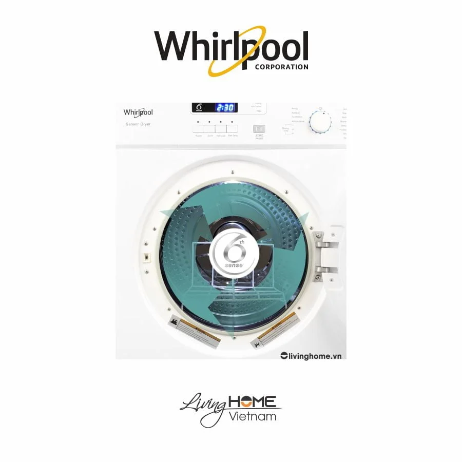 Máy sấy Whirlpool AWD712S2 thông hơi 7kg trắng - Ảnh 6