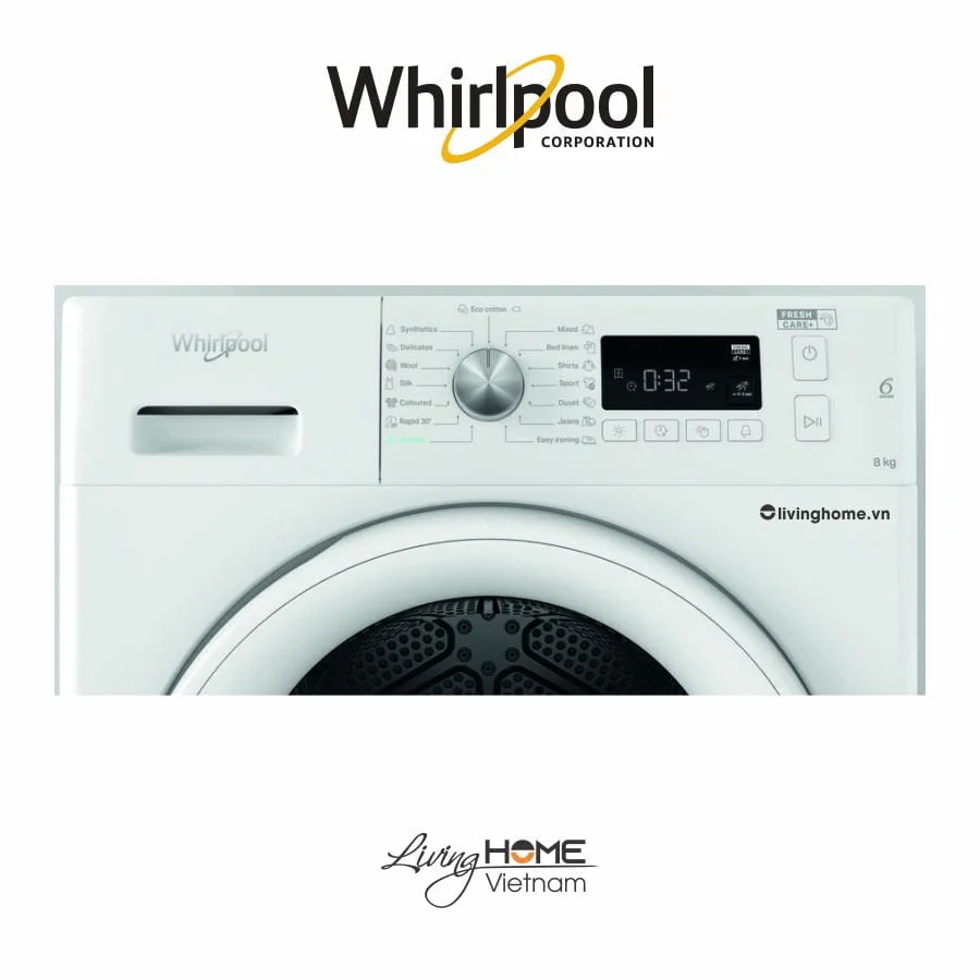 Máy sấy Whirlpool FFT CM11 8XB EE ngưng tụ +8kg trắng 7 Máy sấy Whirlpool FFT CM11 8XB EE ngưng tụ +8kg trắng - Ảnh 5