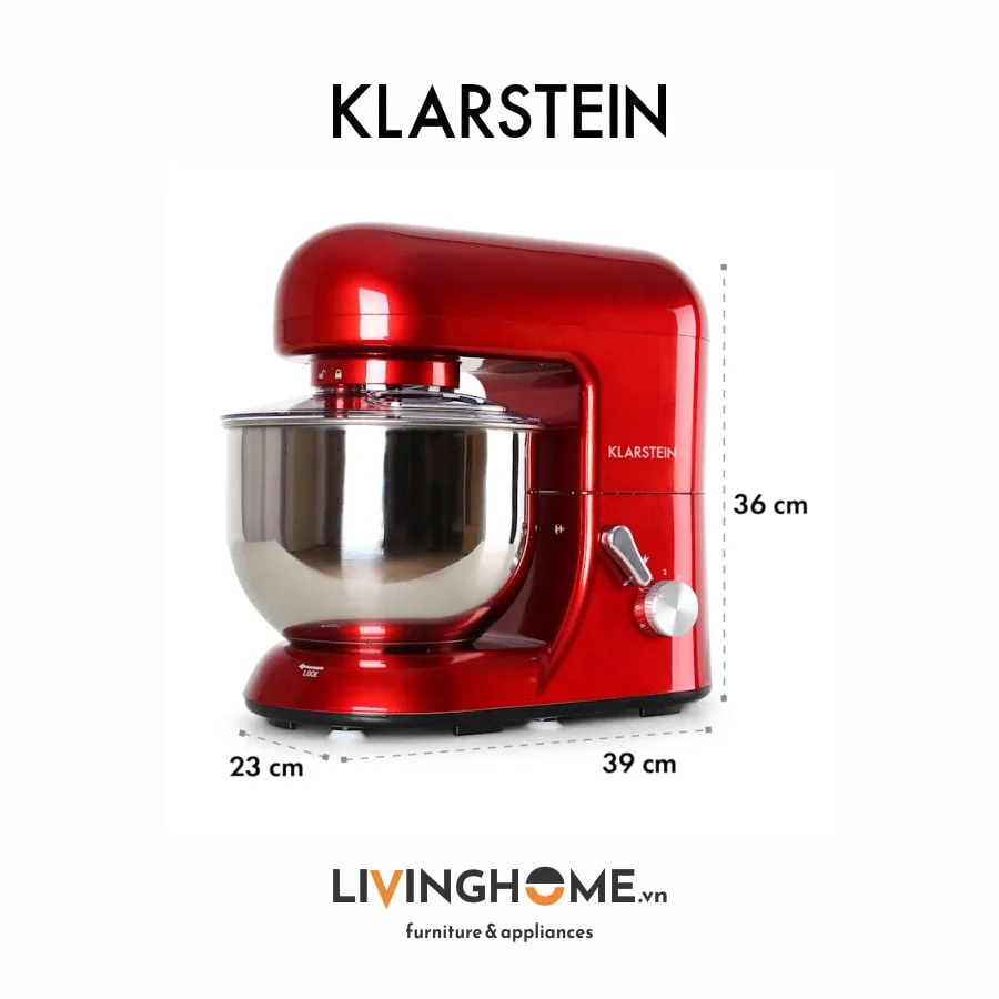 Máy trộn bột Klarstein KL-BELLA ROSSA công suất 1300W - 8kg 4 Máy trộn bột Klarstein KL-BELLA ROSSA công suất 1300W - 8kg - Ảnh 2